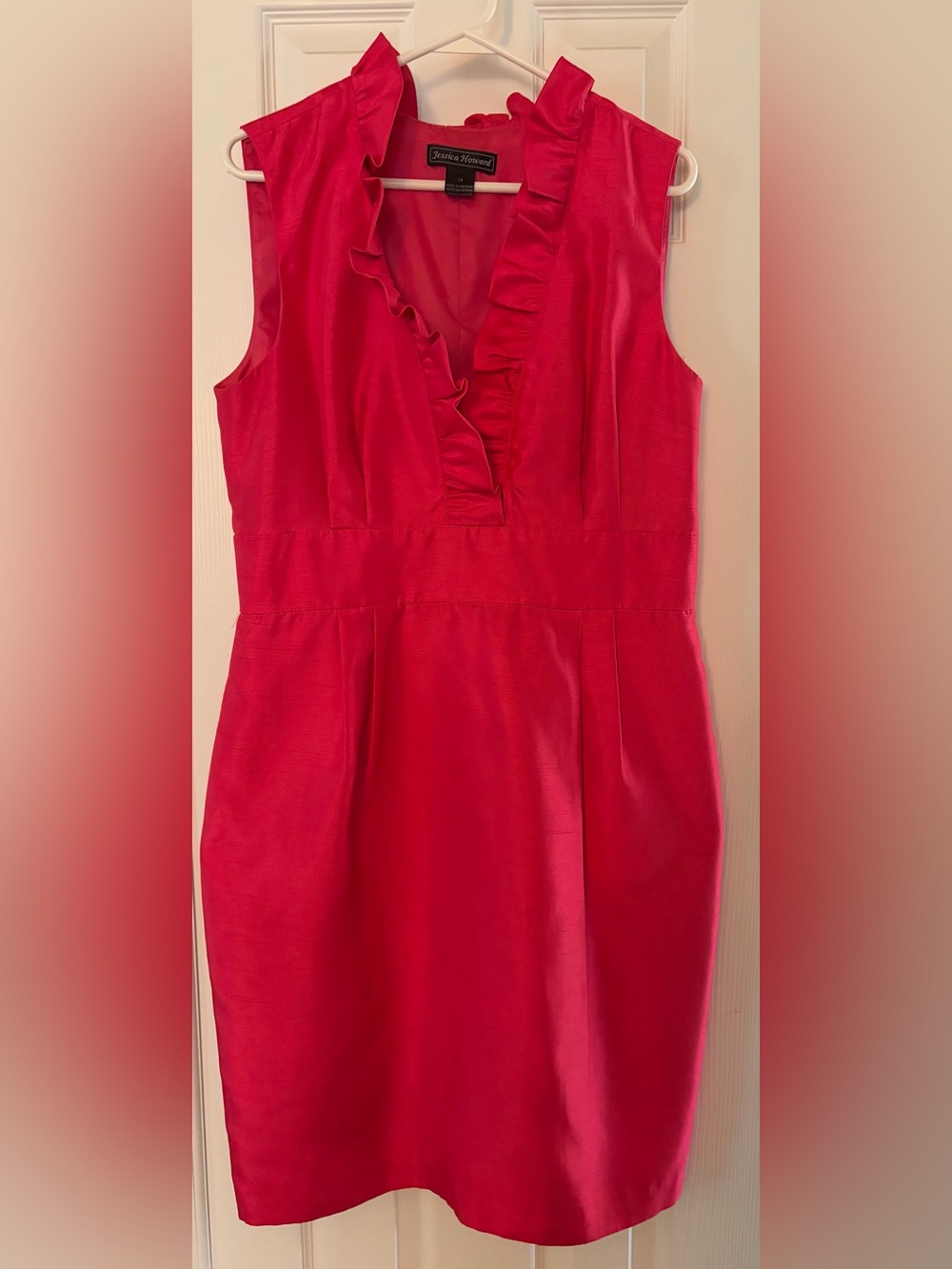 Jessica Howard Ruffle V-Neck Dress